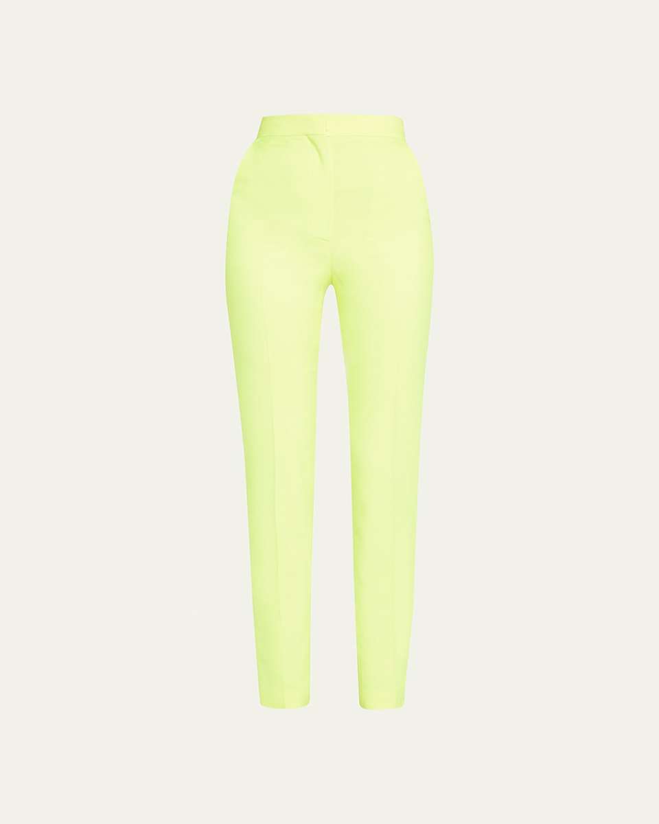 High-Rise Straight-Leg Cigarette Trousers
